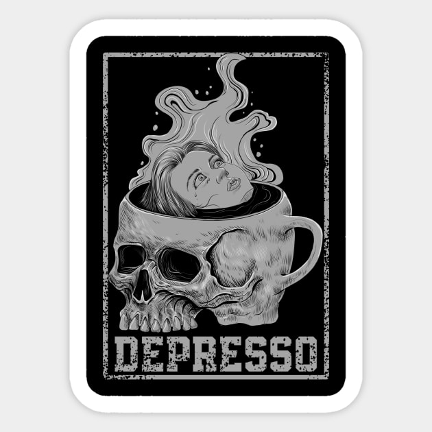 depresso Sticker by mhr24